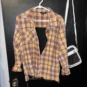 Plaid Button-Up Shirt